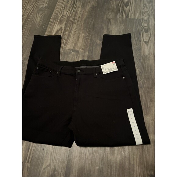 Uniqlo Men's Ultra Stretch Jeans XL Black Relaxed Ankle Jeans (36x30) - Picture 4 of 10